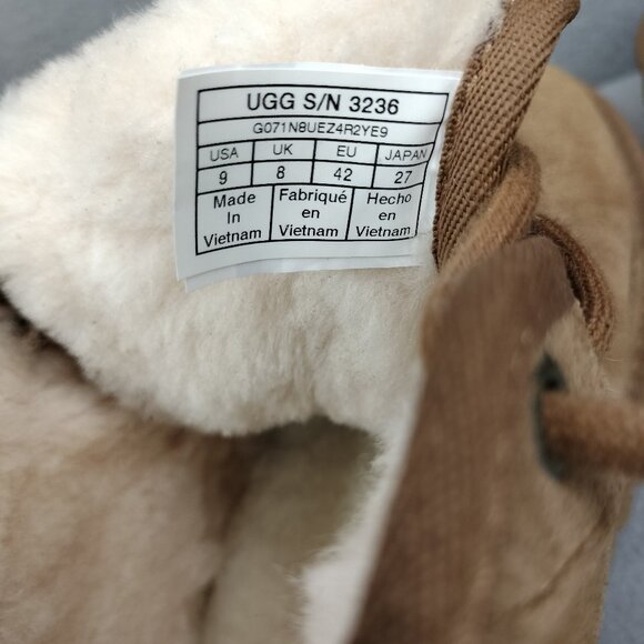 Ugg Neumel 3236 Men's Chukka Boots Size 9 Chestnut Suede Lace Up Shearling Lined - Picture 7 of 8